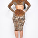 Burnout velvet long sleeve open back mid length dress with back zipper