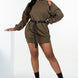 Double Zipper Long Sleeve Hooded Mini Dress