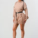 Double Zipper Long Sleeve Hooded Mini Dress