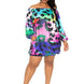 Electric leopard off shoulder bubble mini dress