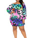 Electric leopard off shoulder bubble mini dress
