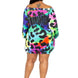 Electric leopard off shoulder bubble mini dress