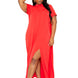 Mock neck back cape dress