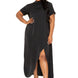 Mock neck back cape dress