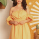 Mango Cotton Cold Shoulder Puff Short Sleeve Mini Dress