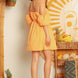 Mango Cotton Cold Shoulder Puff Short Sleeve Mini Dress