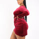 Rhinestone Drawcord Unbalance Dress