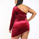 Rhinestone Drawcord Unbalance Dress