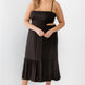 Plus Smocked Cut-out Strappy Flare Hem Midi Dress