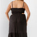 Plus Smocked Cut-out Strappy Flare Hem Midi Dress