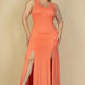 Plus Size Plunge Neck Thigh Split Maxi Dress