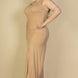 Plus Size Plunge Neck Thigh Split Maxi Dress