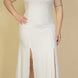 Plus Size Plunge Neck Thigh Split Maxi Dress