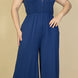 Plus Size Button Front Wide Leg Jumpsuit