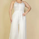 Plus Size Button Front Wide Leg Jumpsuit