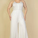 Plus Size Button Front Wide Leg Jumpsuit