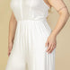 Plus Size Button Front Wide Leg Jumpsuit