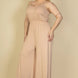 Plus Size Button Front Wide Leg Jumpsuit
