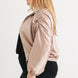 Plus Satin Zip-up Ruched Long Sleeve Cropped Bomber Jacket