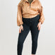 Plus Satin Zip-up Ruched Long Sleeve Cropped Bomber Jacket