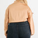 Plus Satin Zip-up Ruched Long Sleeve Cropped Bomber Jacket
