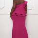 Glitter Ruffle Across Body Plus Size Maxi Dress