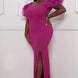 Mesh Tulle Shoulder Plus Size Maxi Dress