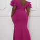 Mesh Tulle Shoulder Plus Size Maxi Dress
