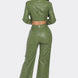 Faux Leather Set With Rhinestone Detail
