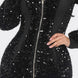 Midi 2 Way Zip Up Sequin Contrast Dress