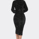 Midi 2 Way Zip Up Sequin Contrast Dress