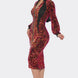 Midi 2 Way Zip Up Sequin Contrast Dress