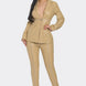 Pu Leather Zipper Pant Set