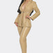 Pu Leather Zipper Pant Set