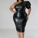 Faux Leather Semi-stretch Dress