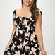 Plus Big Floral Front Tie Ruffle Mini Dress