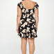 Plus Big Floral Front Tie Ruffle Mini Dress