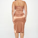 Plus Solid Satin Front Knot Bodycon Midi Dress