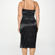 Plus Solid Satin Front Knot Bodycon Midi Dress