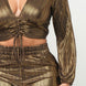 Foil Plisse Tunnel Shirring Top And Pants Set