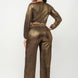 Foil Plisse Tunnel Shirring Top And Pants Set