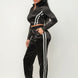 Front Zip Up Stripes Detail Jacket And Pants Set