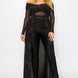 Plus Mesh Glitter See-through -cross Shoulder Wrap Maxi Dress