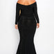 Plus Long Sleeve Off Shoulder Night Party Maxi Dress
