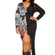 Animal Print Splice Dress With High-low Hem