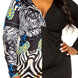 Animal Print Splice Dress With High-low Hem