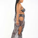 Printed Mesh Cutout Bikini And Cover Up Set