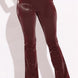 Velvet Pu Flared Pants