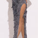 Distressed Thigh Slit Maxi Skirt