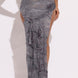 Distressed Thigh Slit Maxi Skirt